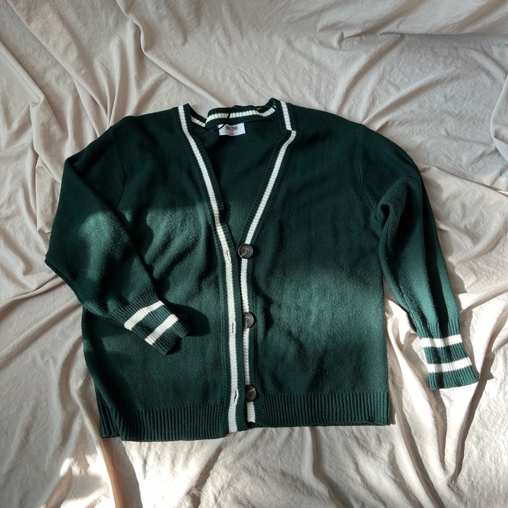 Vintage Style Green Button Down Cardigan